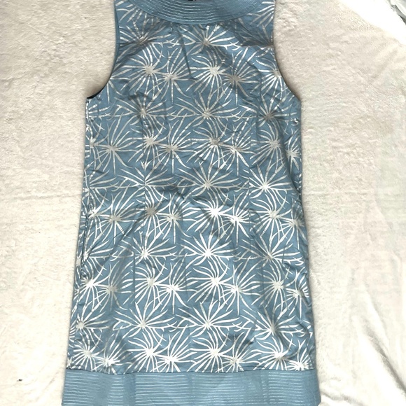 NWT Gretchen Scott Designs Blue Sleeveless Dress Silver Starbursts Size S - Picture 5 of 7